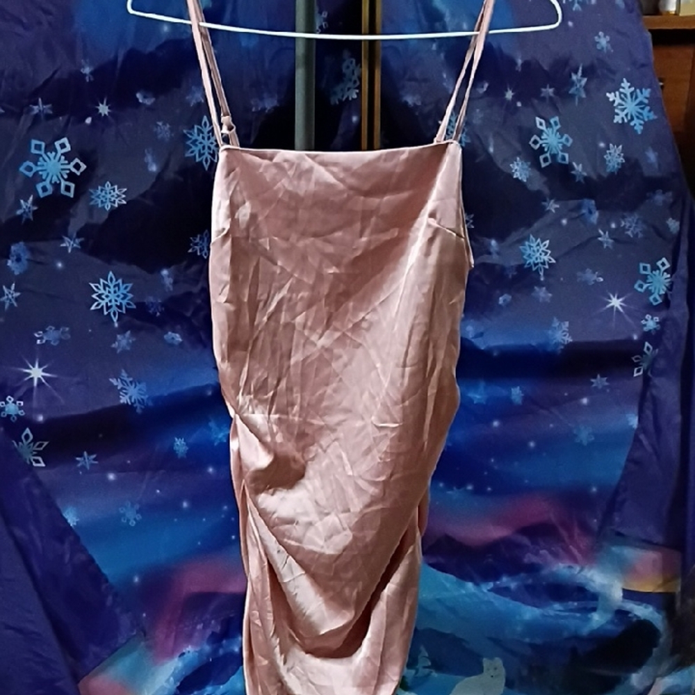 Elegant Pink Satin Dress